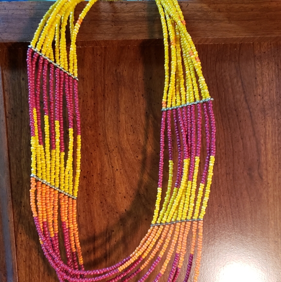 Multicolor Beaded Necklace - Picture 3 of 5